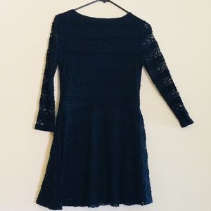 Black lace scoop neck dress